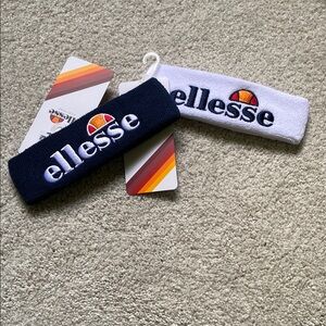 Ellesse Unisex Retro 80s Headband Set - Black & White BNWT